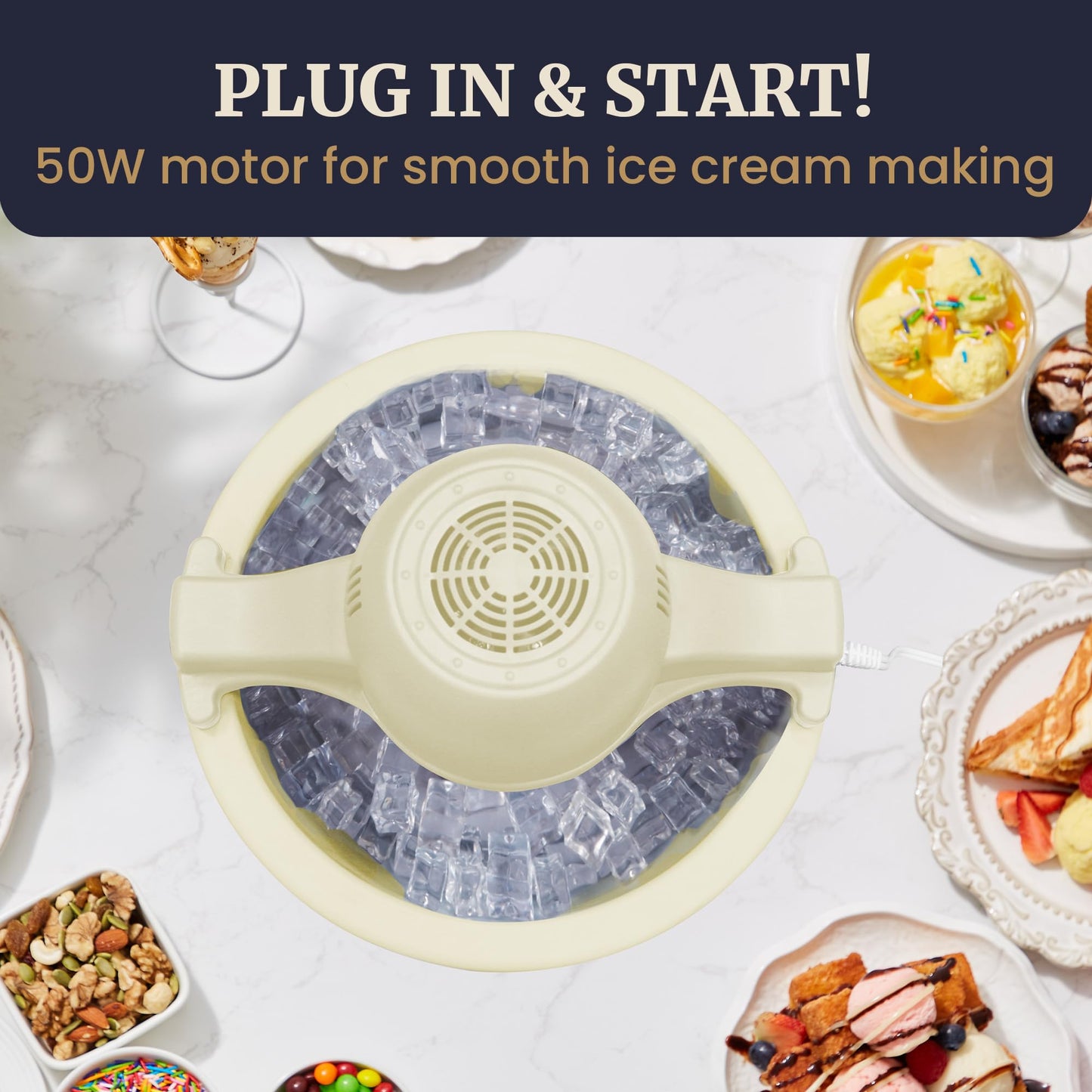 Elite Gourmet Maxi-Matic EIM-924L 4 quart Old Fashioned Electric Ice Cream Maker, Pine Bucket