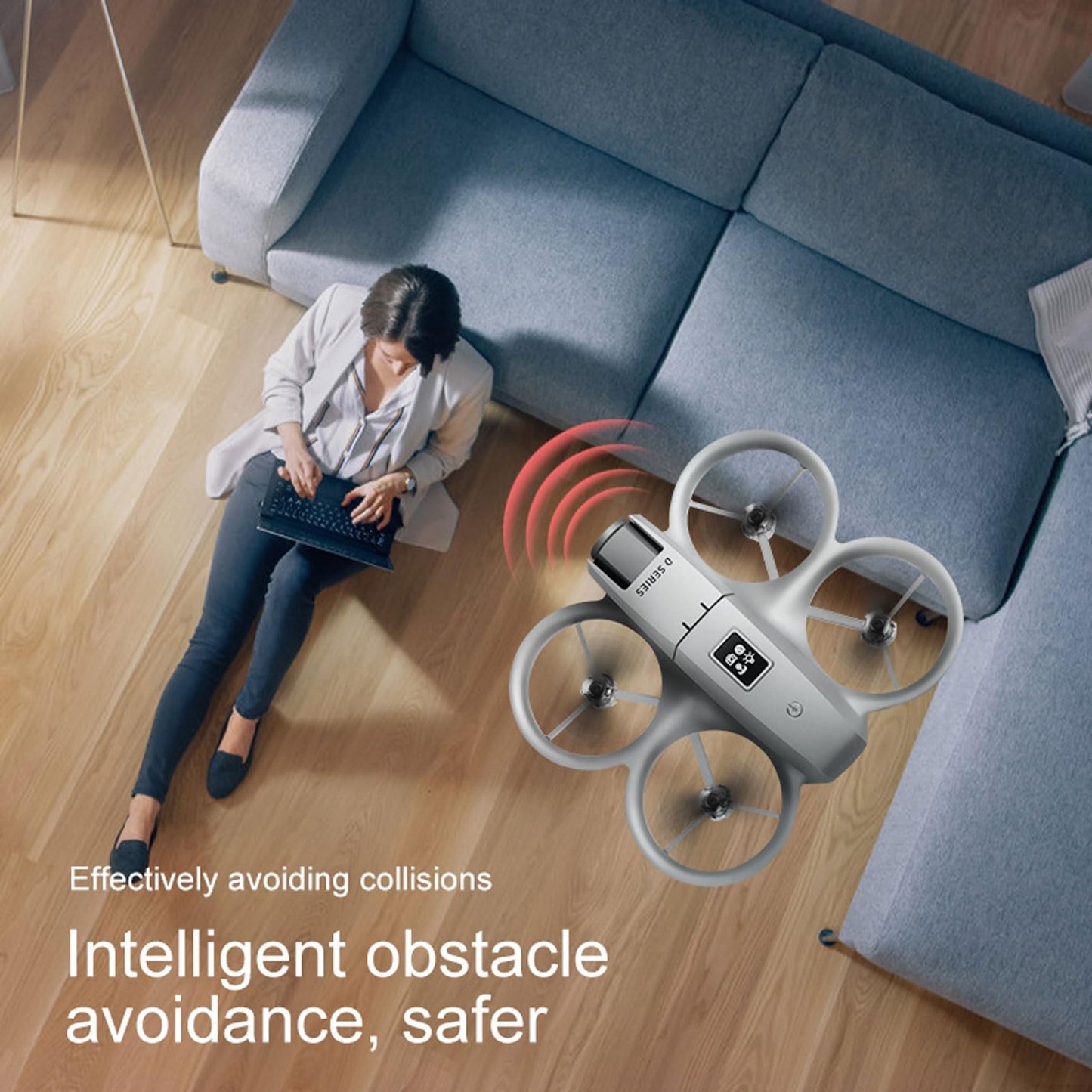 THOAML Drone with Camera 1080P for Kids Adults, Mini HD FPV Drone Kit, w/ 2 Batteries, One Key Take Off/Land, Altitude Hold, Headless Mode, 360°Flip, Gestures Selfie, 3 Speed Mode, Waypoint Fly -Gray