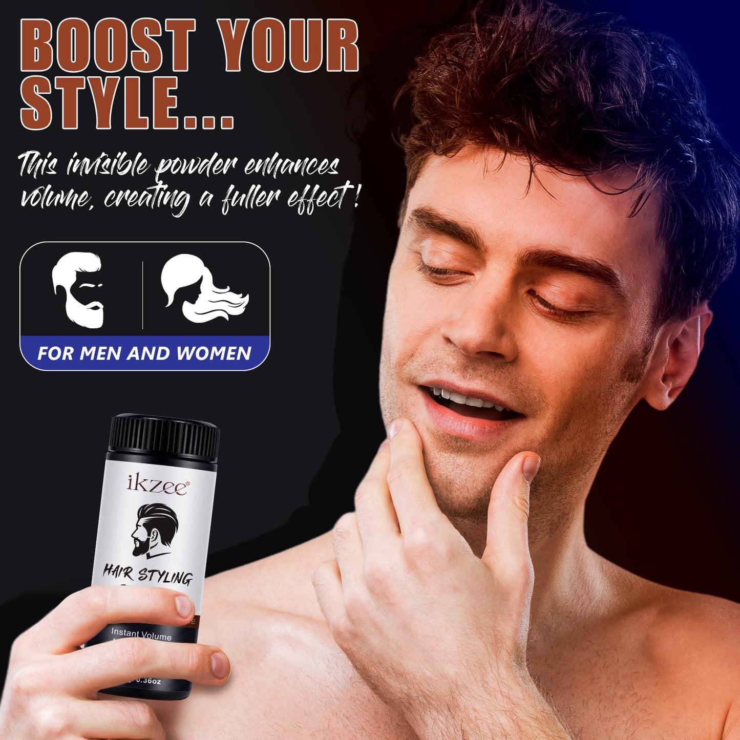 ISUNRISE Hair Styling Powder for Men - Texture Powder - Easy to Apply - Natural Matte Hairstyle - Texturizing and Volumizing - 2 Pc Set, 10g