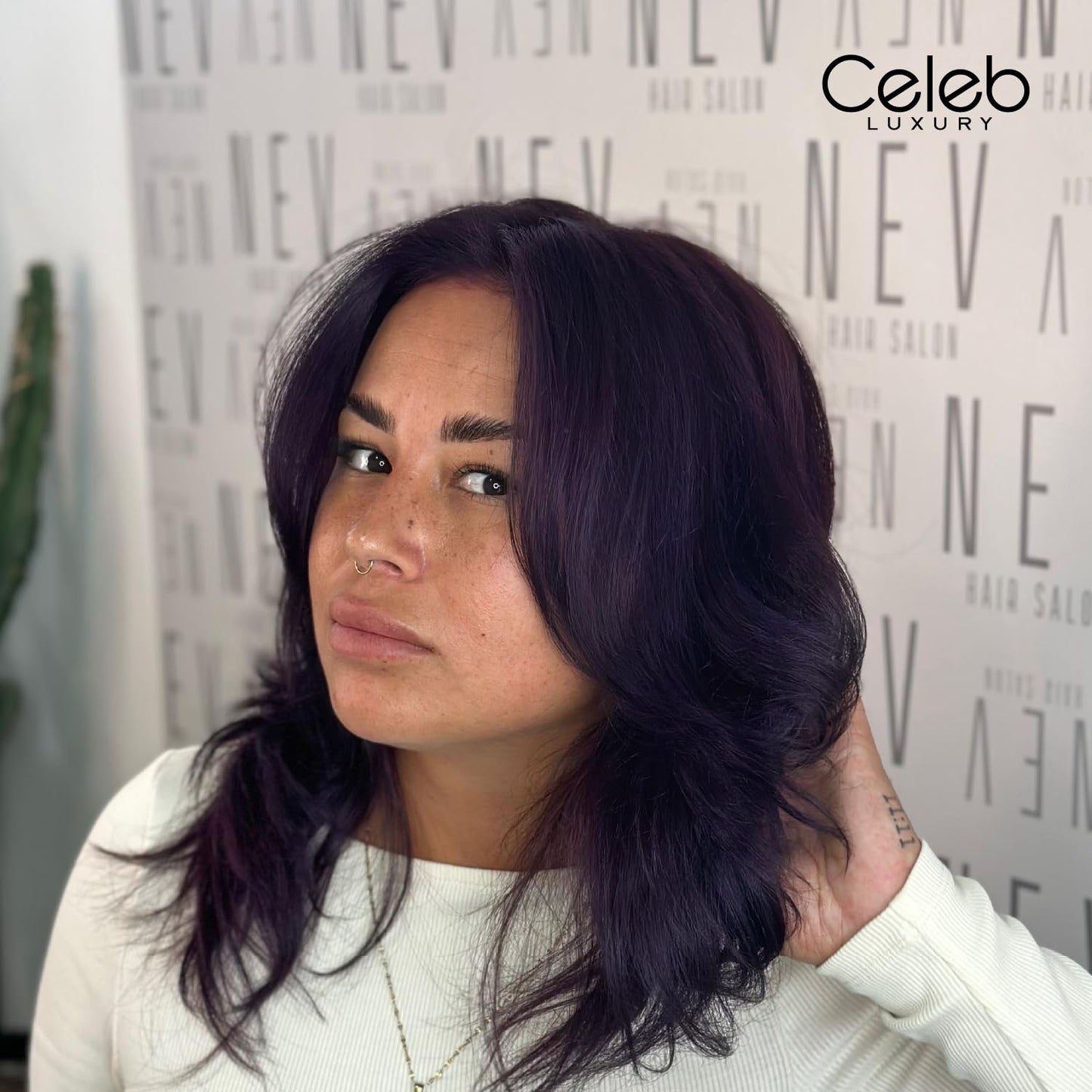 Celeb Luxury Purple Hair Color Depositing Colorwash Conditioner for Brunettes + Bondfix Bond Rebuilder, Semi Permanent Hair Color, Vegan Hair Dye