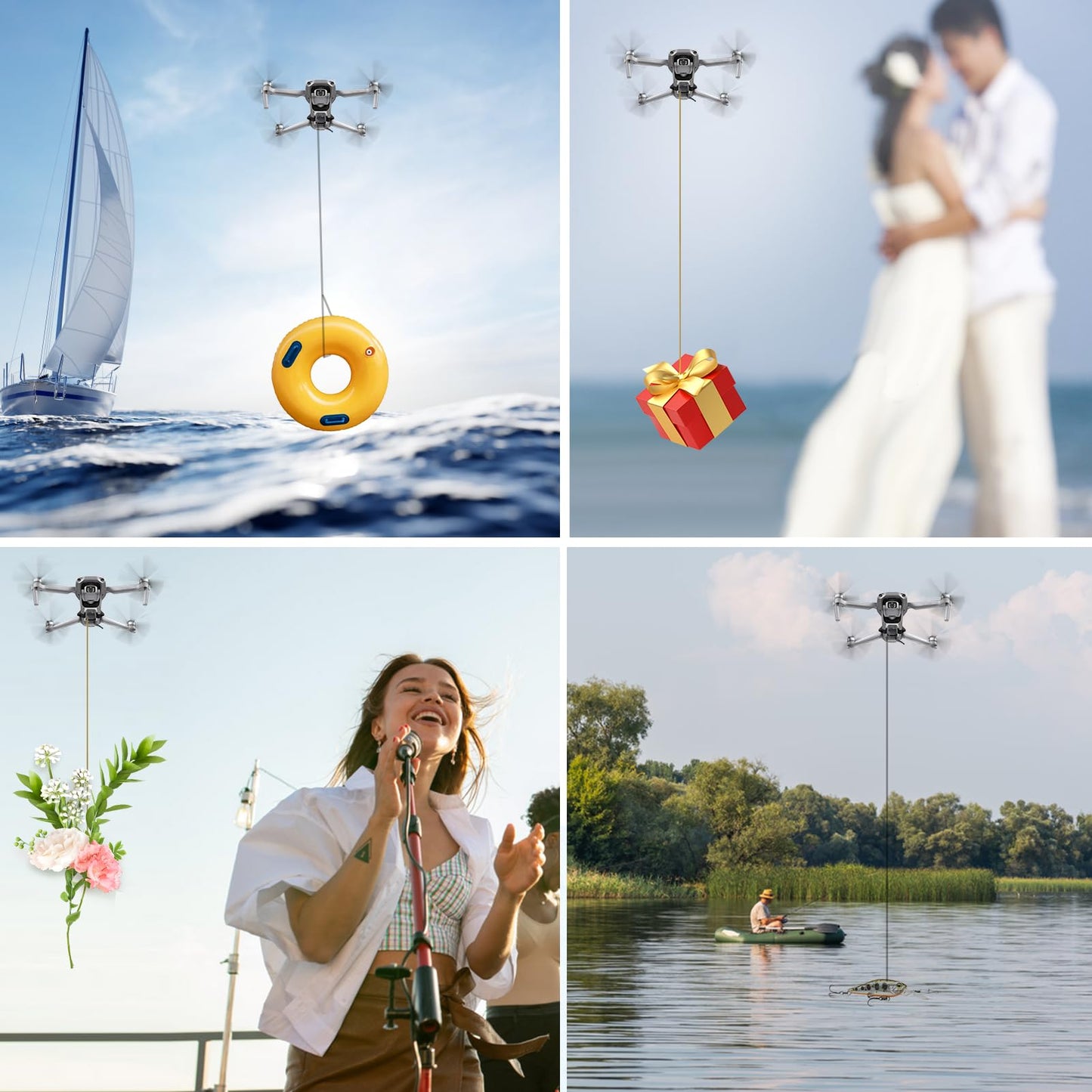 Airdrop System Drone Payload Transport Release Device for Mini 4 Pro for Mavic 2 3 Air 3 Accessories for Fishing Bait Wedding Party