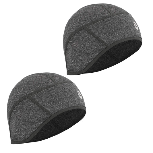 EMPIRELION Winter 6-Panel Helmet Liner Skull Cap Thermal Cycling Cap Running Beanie Hats Ears Warm Moisture Wicking (Grey Melange X 2)