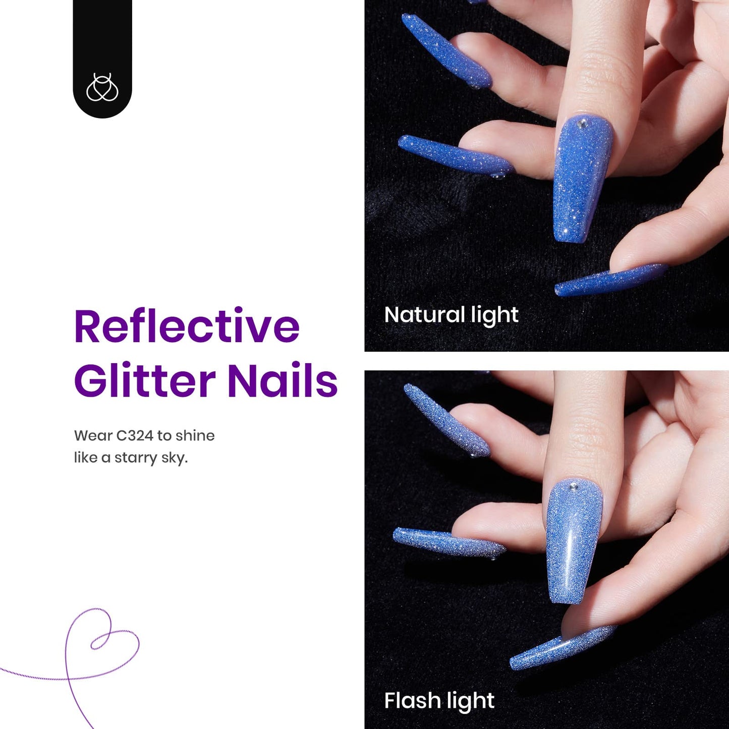 Beetles Color Changing Gel Nail Polish Kit, 6 Colors Pink Red Glitter Blue Purple Temperature Change Gel Polish Soak Off Uv Led Nails Gel