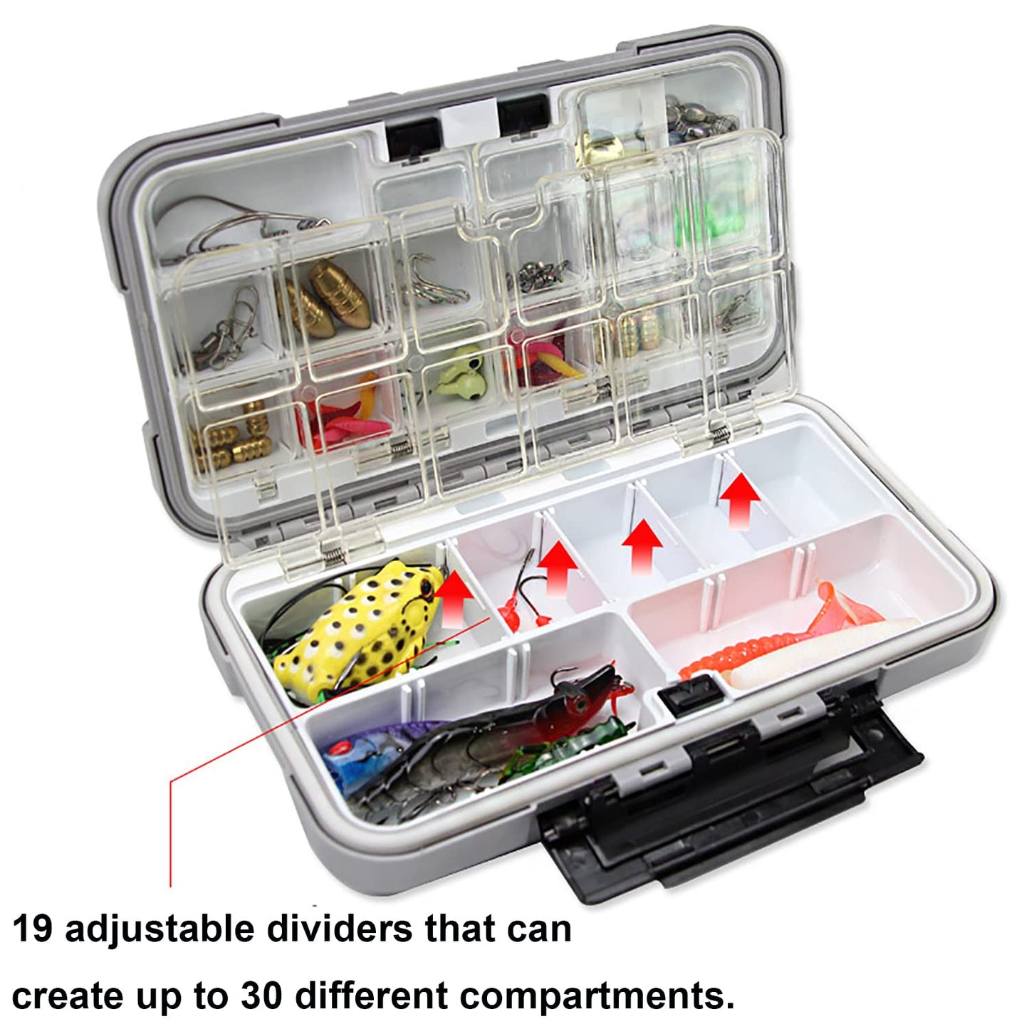KEESHINE Fishing Tackle Box, Floating Storage Box, Double-Sided Lure Box with Adjustable Dividers Organizer Making Kit Container
