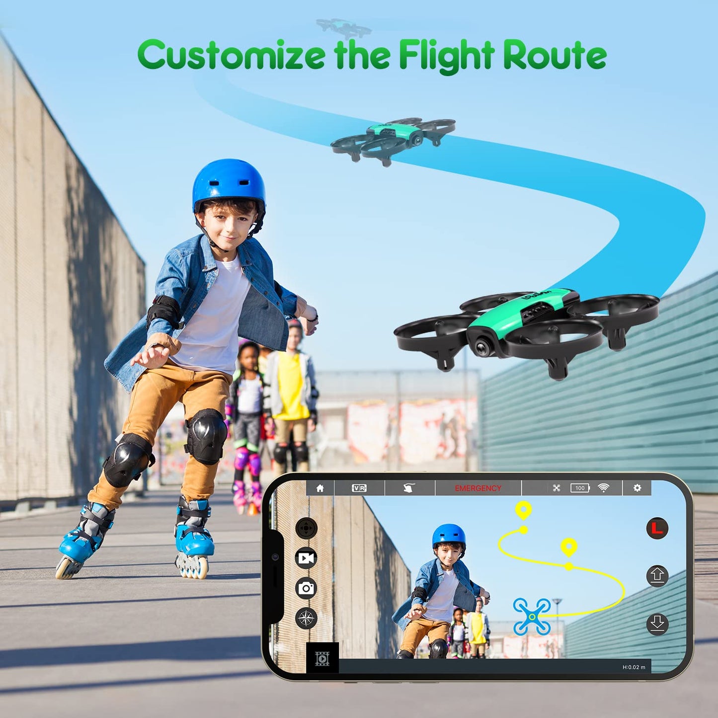 Loolinn | Drone for Kids Gift with Camera - Mini Drone, Remote Control Quadcopter Drone with 90° Adjustable Camera, Safe for Kids, Photos and Videos, Easy to Fly (Gift for Boys and Girls)