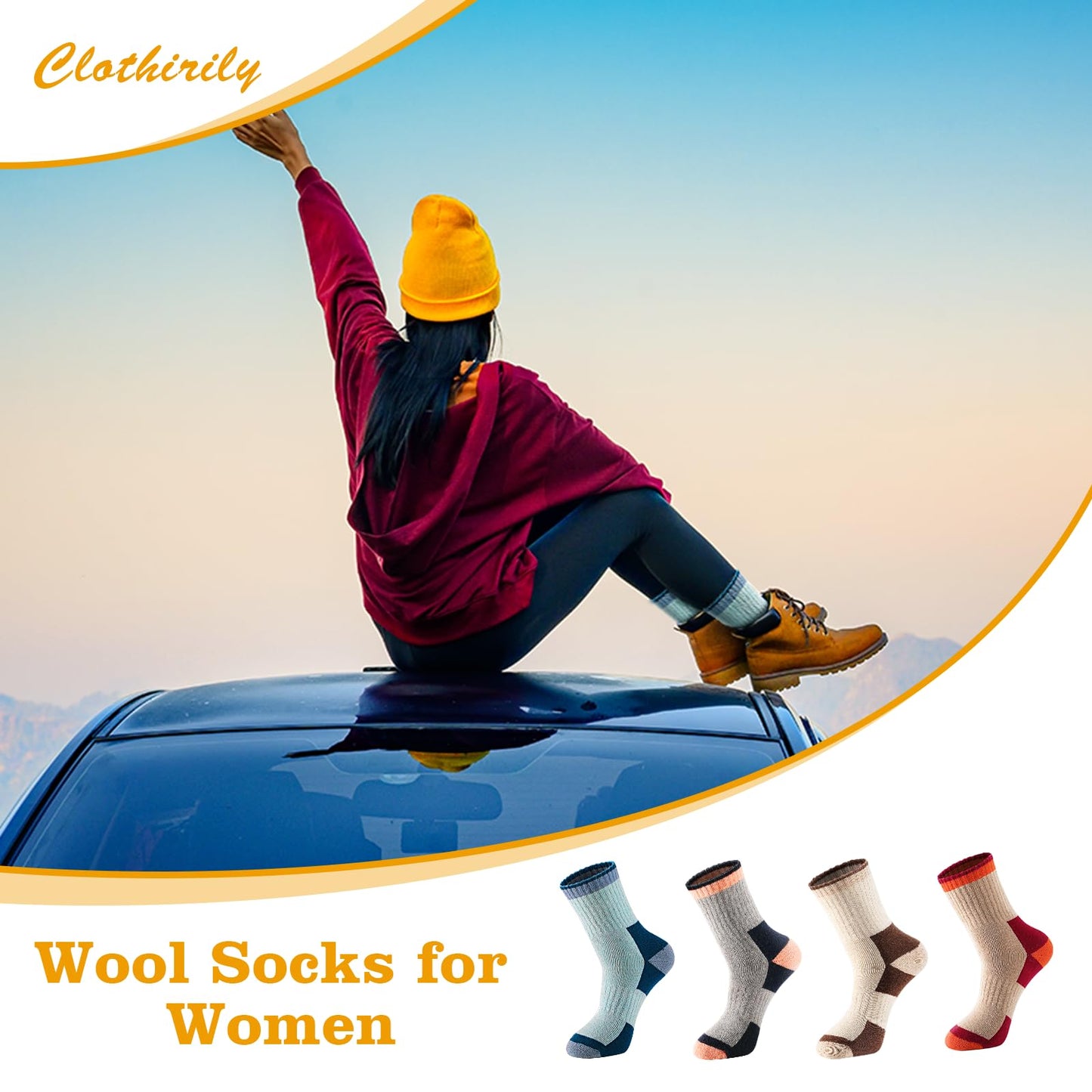 4 Pairs Wool Socks for Men Women - Warm Winter Cozy Merino Wool Socks, Thick Knit Thermal Hiking Socks Boot Socks Crew Socks for Men Women