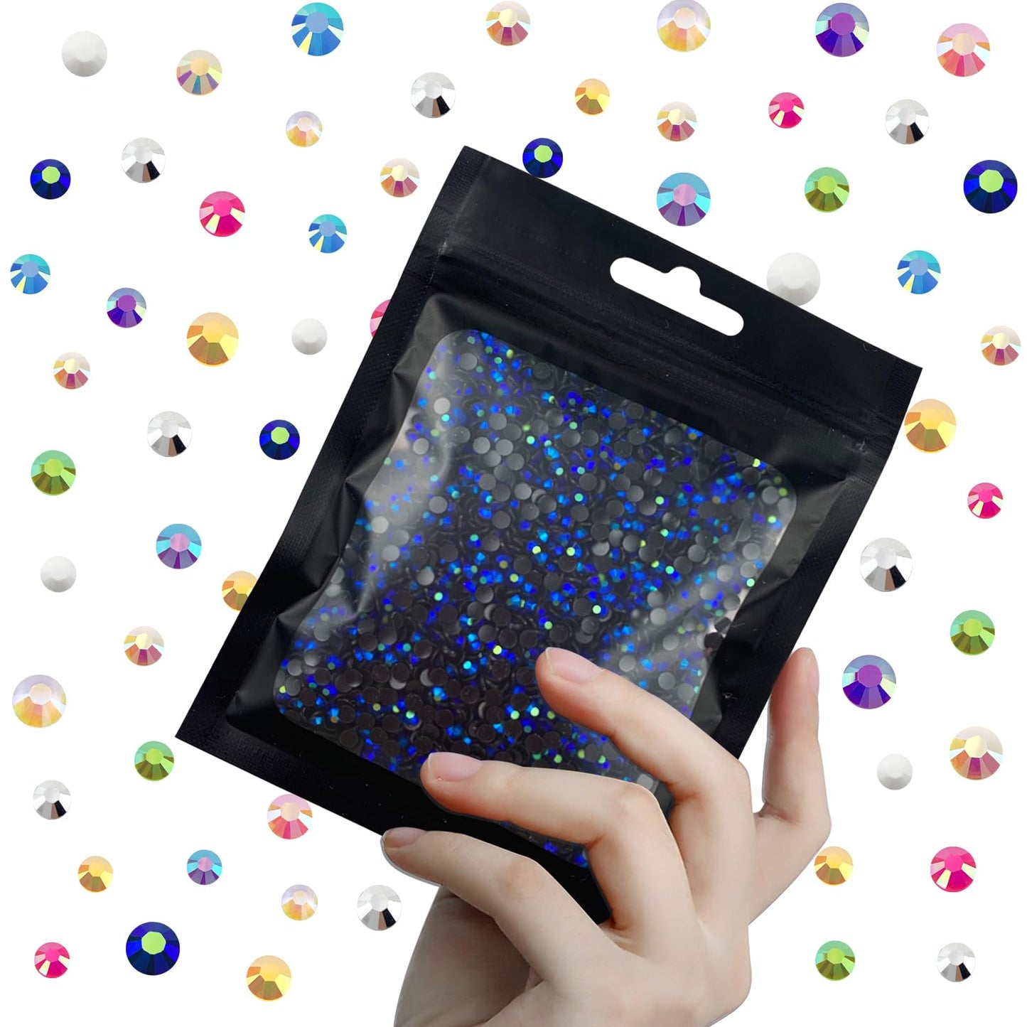 CLRDIVA 5000pcs 2mm Blue Purple AB Flatback Resin Rhinestones Bulk Jelly Gems Flat Back Crystals Non Hotfix Wholesale Stones Diamonds for Crafts Tumblers Face Eye Makeup Nails Bling DIY Decoration