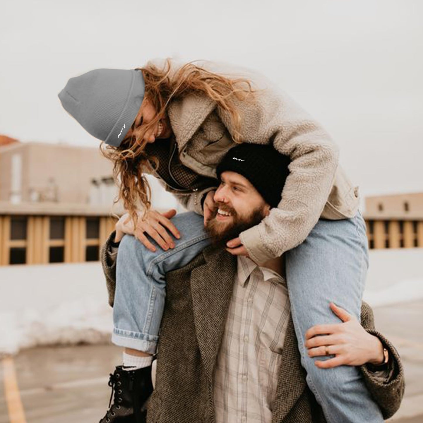 GroomBrideGifts Wedding Gifts for Couples, Mr & Mrs Wedding Beanie Hat Set, Bridal Shower Gifts, Unique Gift for Engagement, Wedding, Newly-Married Anniversary