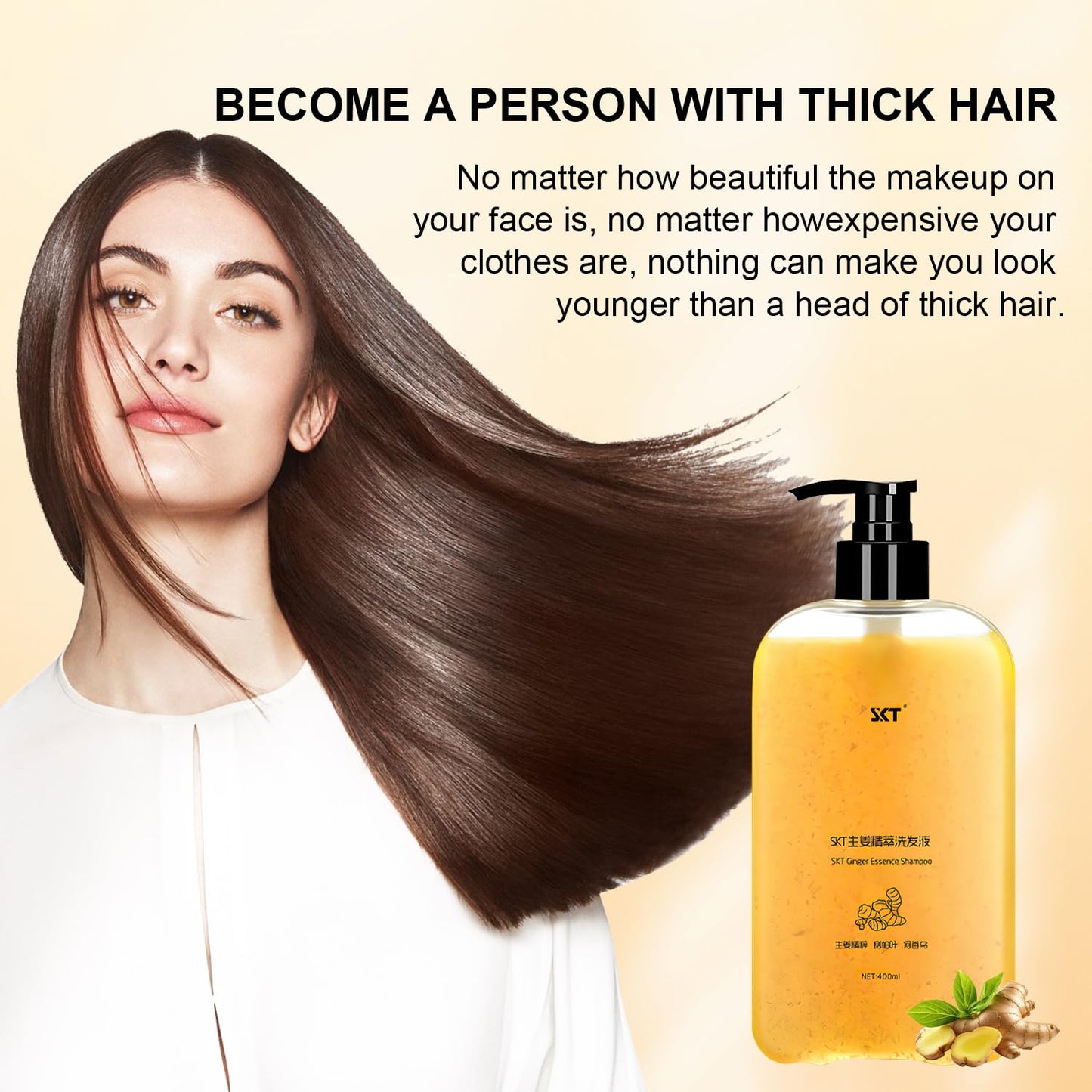 Ginger Plant Extract Anti Hair Loss Shampoo for Hair Regrowth, Thickening and Longer Hair - For Women & Men (400ML)