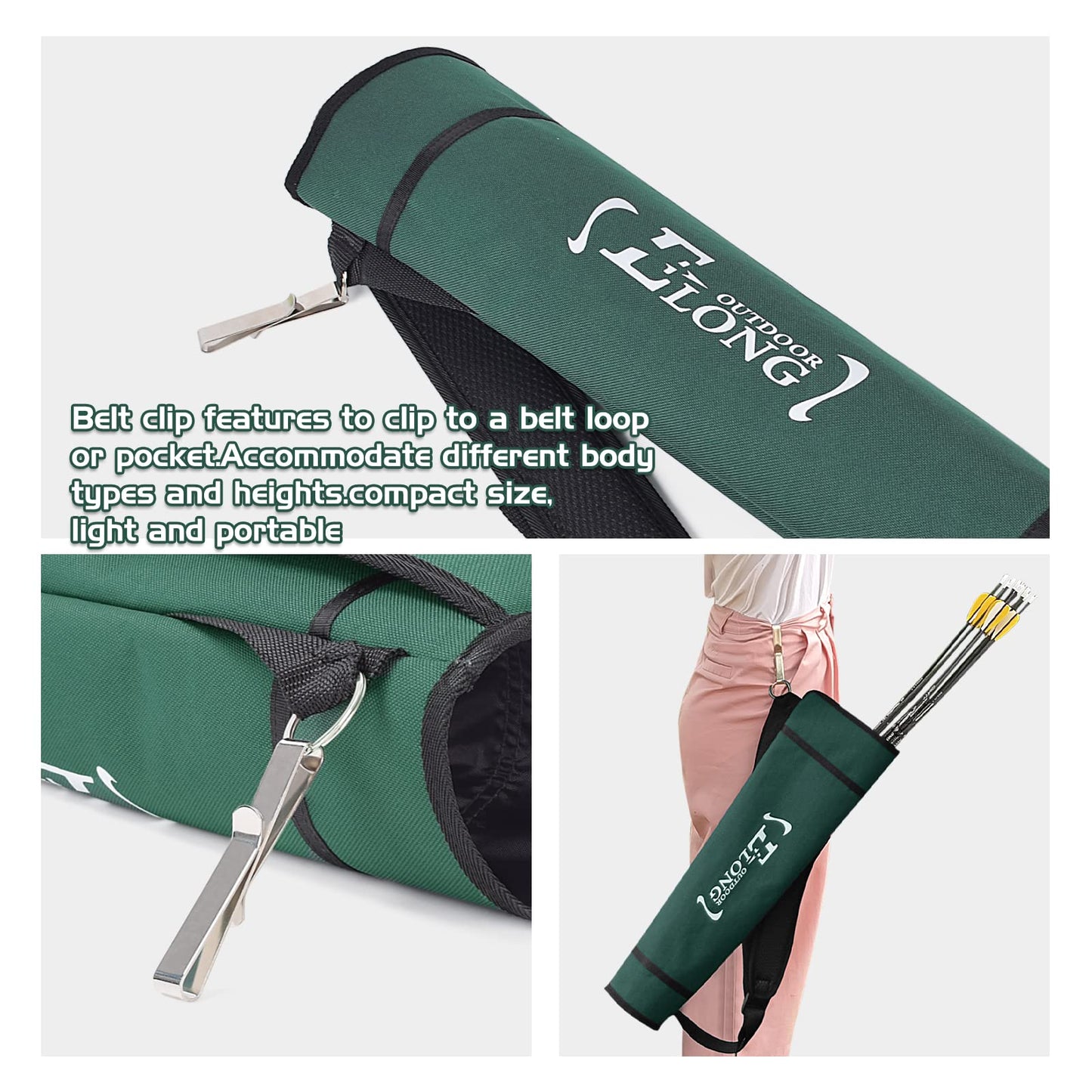 ELONG Adjustable Archery Back Arrow Quiver Holder - Upgraded Quiver Arrows for Compound Recurve Bow and Hunting Target Practicing Youth and Adults