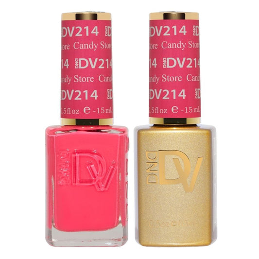 DND Diva Gel Polish Set, First Class Collection, UV/LED Gel Polish and Air Dry Nail Lacquer, Matching Chip-Free Polish Duo, 214 Candy Store, 0.5 Fl Oz
