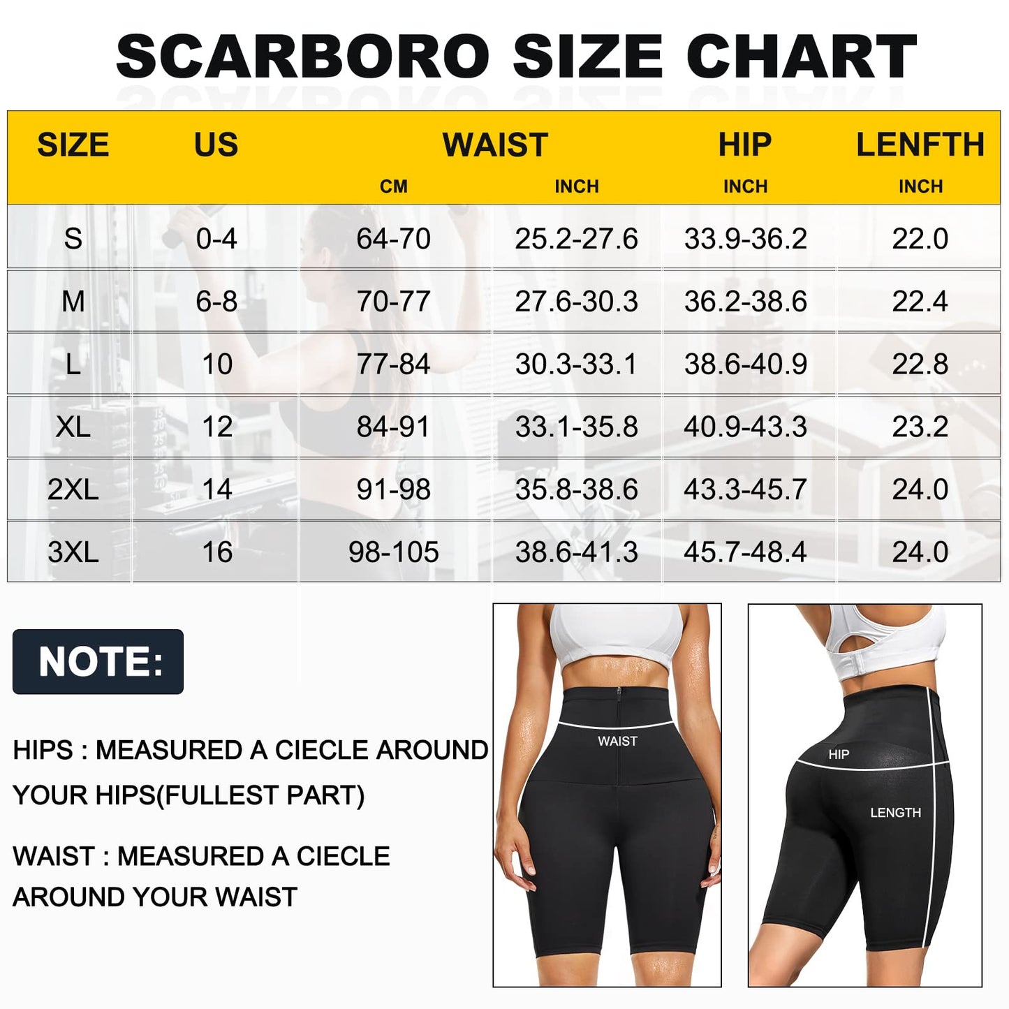 SCARBORO Sauna Sweat Pants for Women High Waist Compression Slimming Weights Thermo Legging Workout Body Shaper Sauna Suit