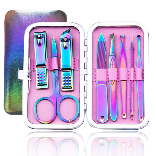 AYALLEAA Manicure Set Nail Clippers Pedicure 8 Pieces Stainless Steel Manicure Kit Professional Grooming Care Tools Nose Hair Scissors Nail File...The Best Gift with Luxurious Case