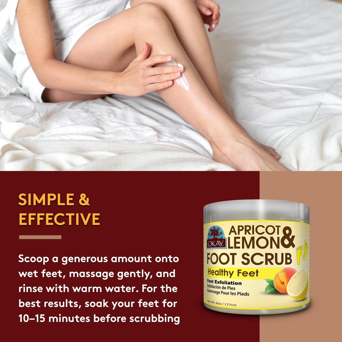 OKAY Apricot and Lemon Foot Scrub 6oz / 177ml