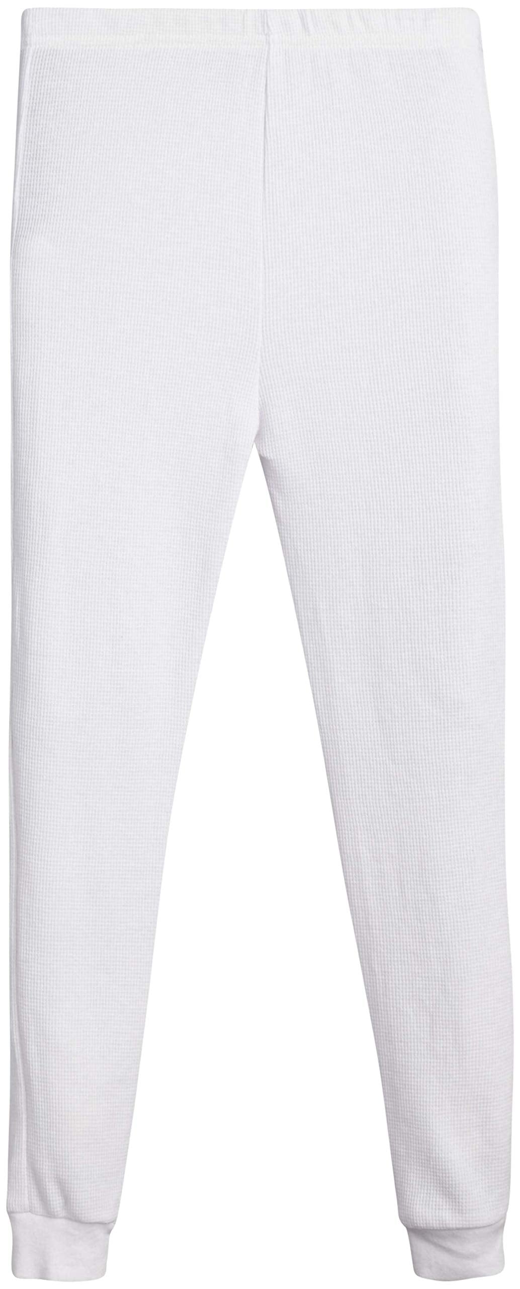 Sweet & Sassy Girls' 2-Piece Thermal Warm Underwear Top and Pant Set, Size 10-12, White