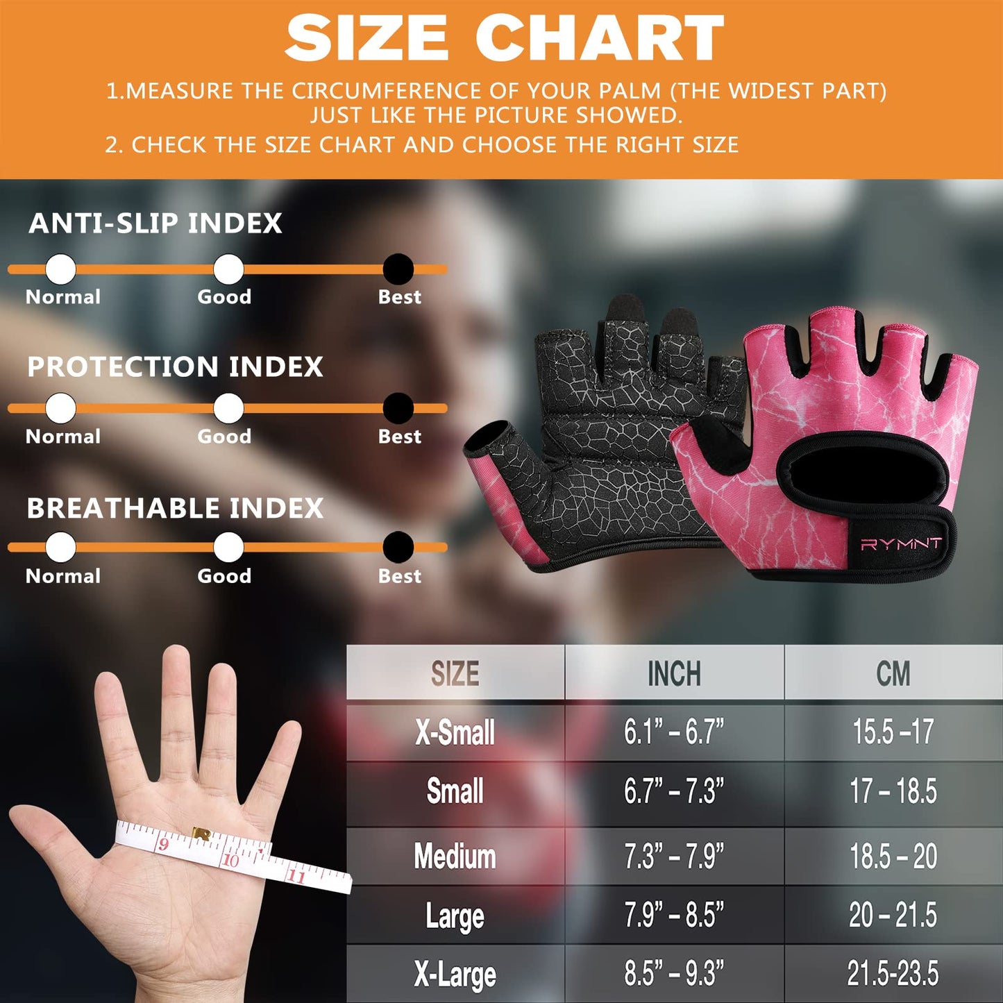 RYMNT Minimal Weight Lifting Gloves,Short Micro Workout Gloves Grip Pads with Full Palm Protection & Extra Grip for Men Women Weightlifting,Gym,Exercise Training.Marble PK-Small