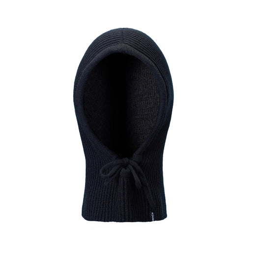 KDWAVE Knit Winter Hat for Women Men, Knitted Hood Balaclava Warm Beanie Hats Neck Ribbed Balaclavas with Drawstring, Black