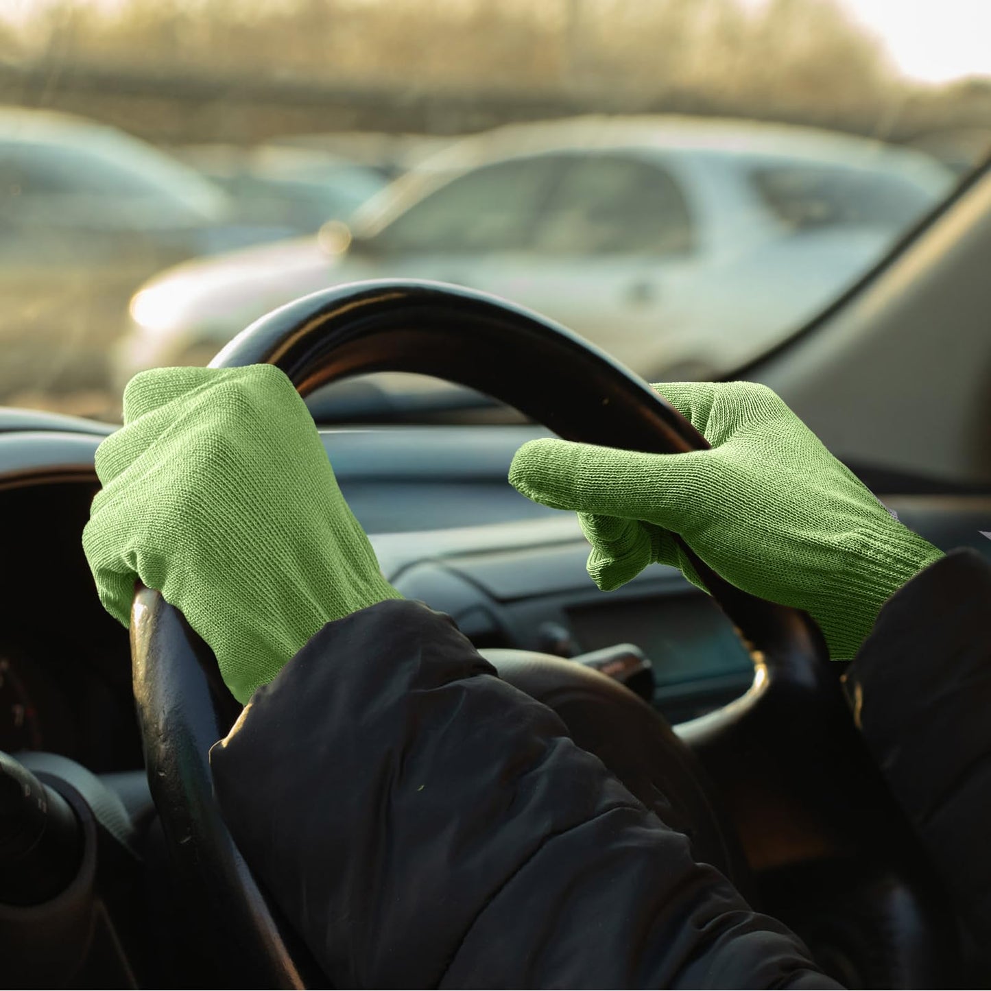 MIG4U Moisturizing Beauty Gloves Touchscreen Overnight Sleeping Glove for Women Dry Hands, Nighttime Lotion, Eczema, SPA, Cosmetic Treatment, Apple Green 3 Pairs Size S/M