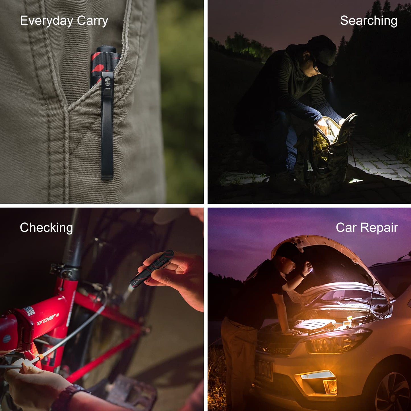 OLIGHT I3T EOS 180 Lumens Dual-Output Slim EDC Flashlight for Camping and Hiking, Tail Switch Flashlight with AAA Battery (Black Lava)