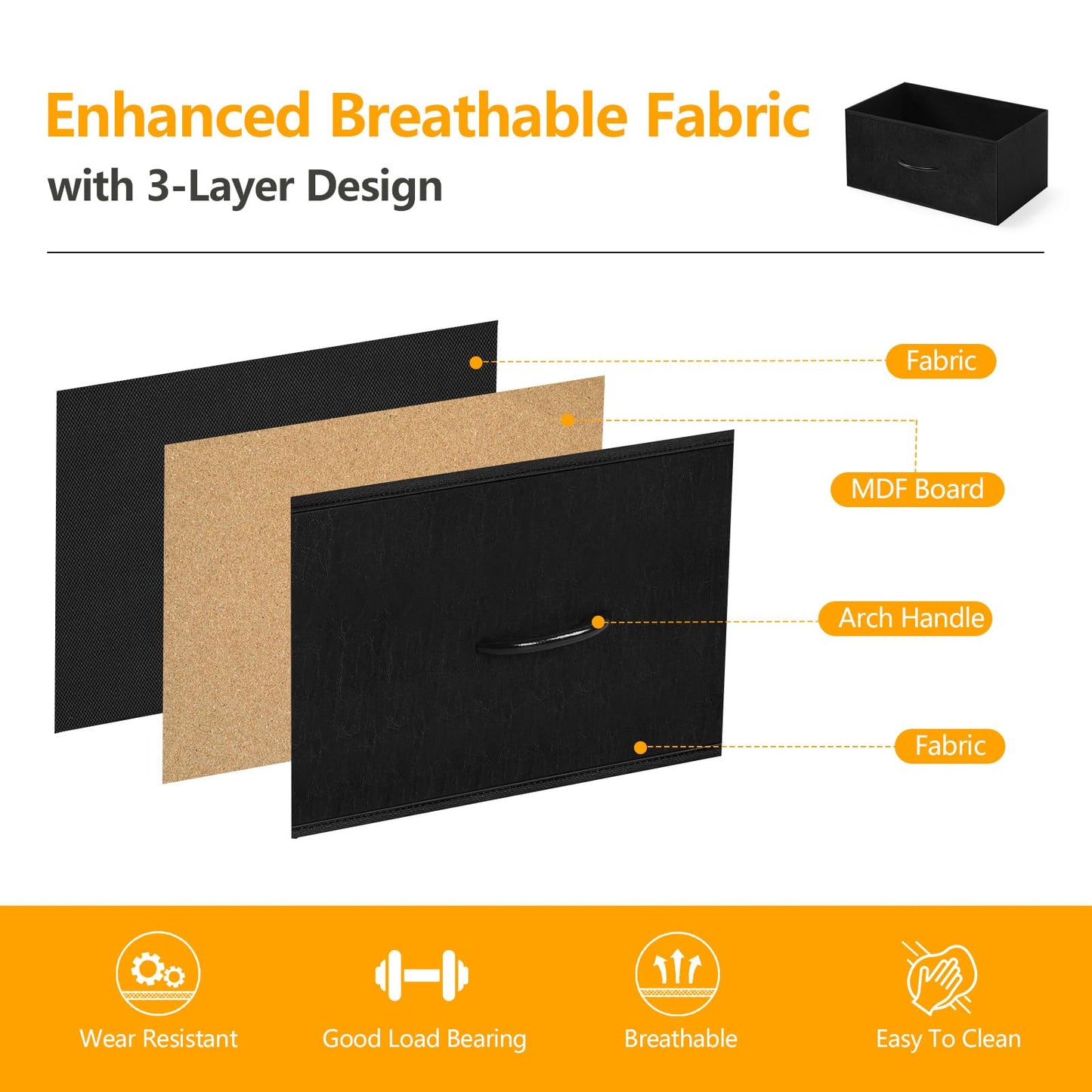 ETELI TV Stands for Living Room Entertainment Center with Fabric Dressers 50/55/60 inch Television Stands Tables TV Cabinet Console Table with Storage for Bedroom