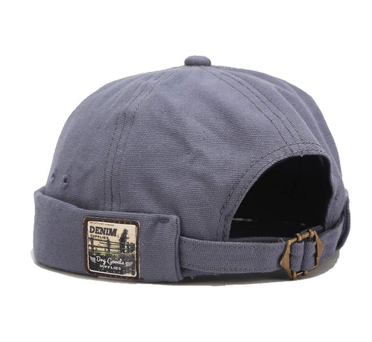 Retro Cotton No Visor Cap Men and Women Blue