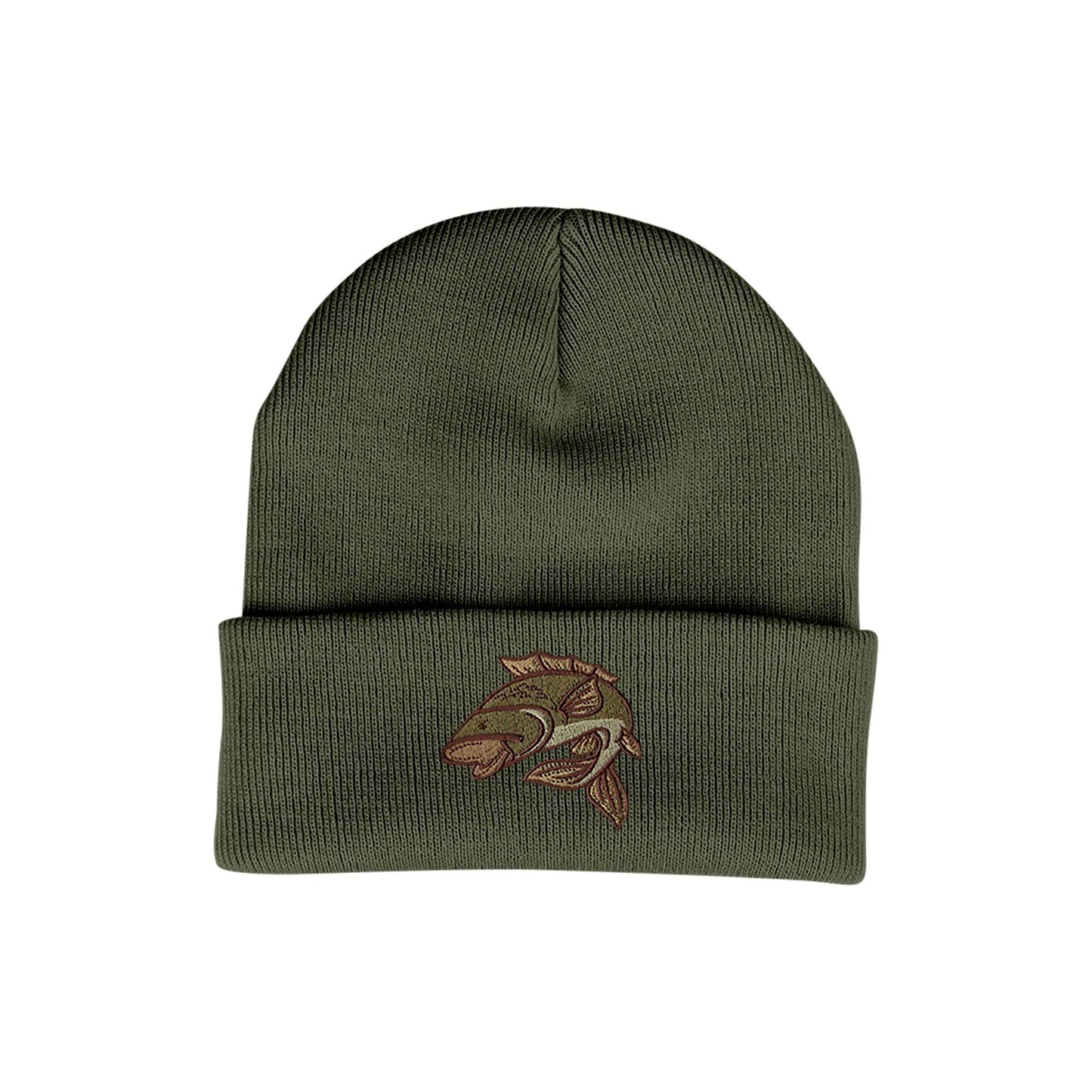 Bang Tidy Clothing Fishing Hat - Carp Fisherman Beanie Hats for Men Embroidered Gifts - Olive