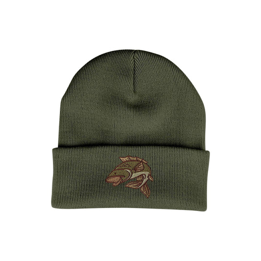 Bang Tidy Clothing Fishing Hat - Carp Fisherman Beanie Hats for Men Embroidered Gifts - Olive