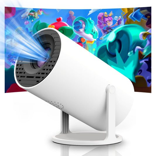 HY300 Portable Mini Projector with WiFi & Bluetooth, 4K Compatible, Native 480P, 100 ANSI Lumens,180° Rotation, HDMI, USB, Remote, Home Video Projector for Phone/TV Stick/PC/PS5