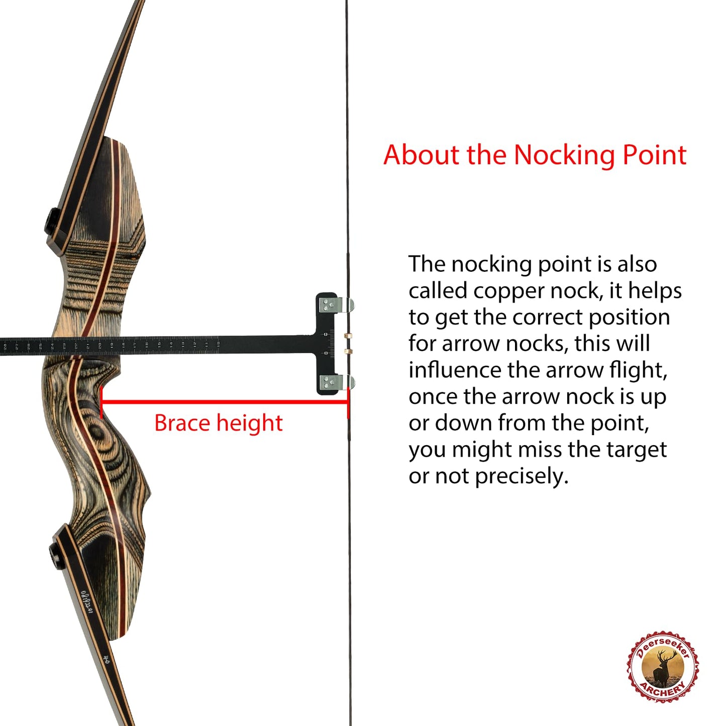 Deerseeker Recurve Bow String Set with 2 Nock Points Dacron Bowstrings Replacement Archery Accessories for Recurve bow Traditional Longbow 12,14,16 Strands 48-70 inches (AMO 70"-14)