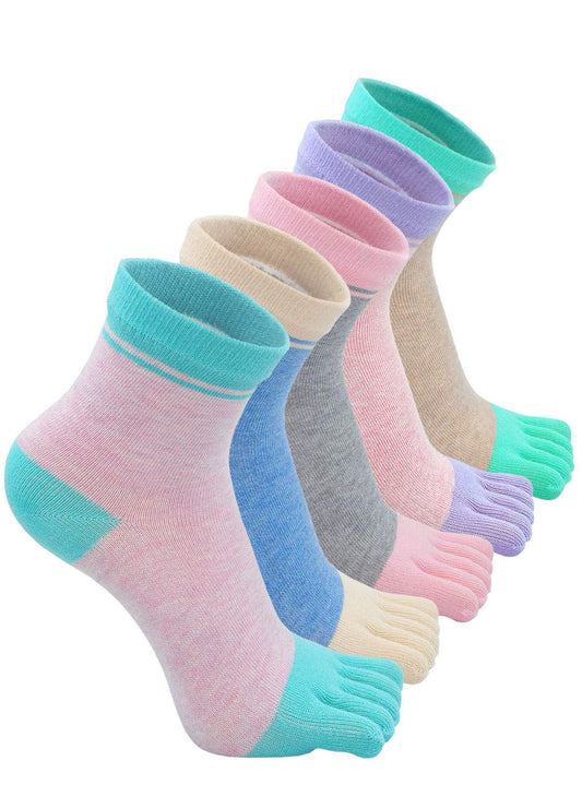 CaiDieNu Womens Toe Socks Animal Socks Cotton Five Finger Socks Colorful Funny Casual Crew Socks for Ladies
