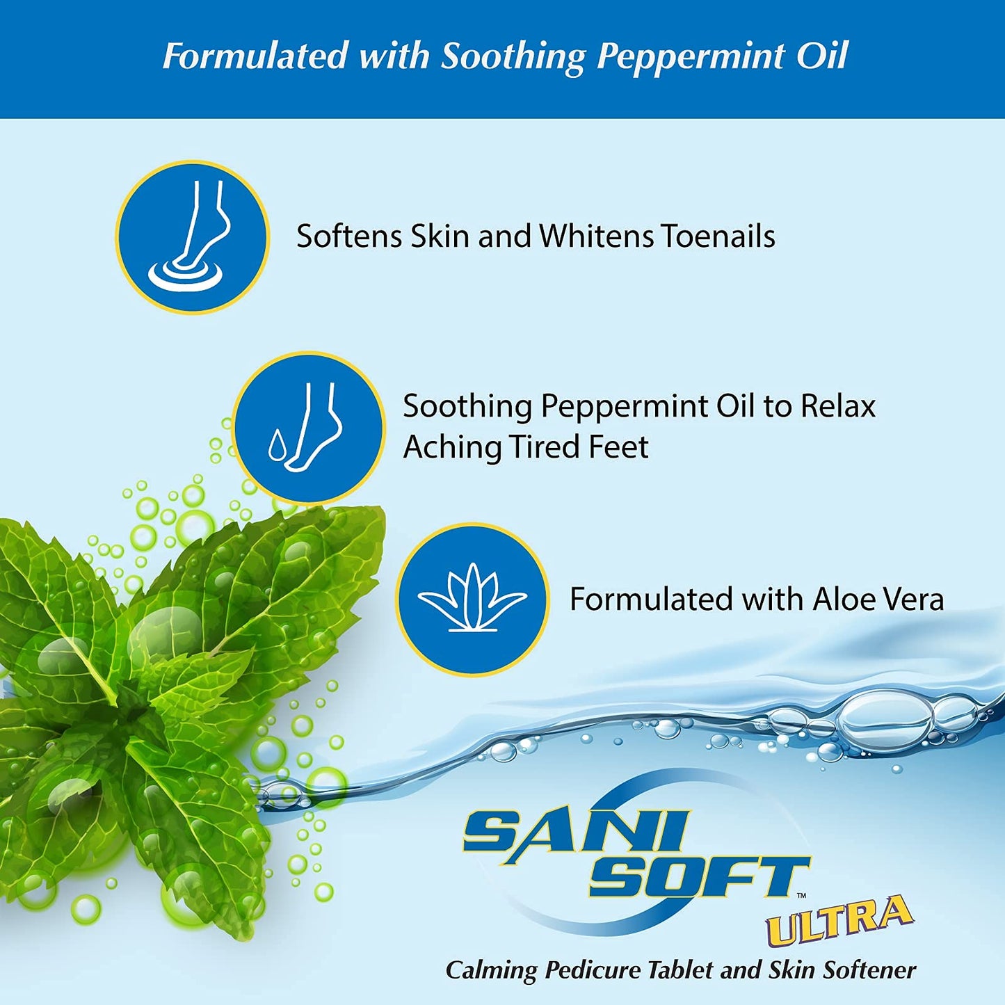 SANI CARE Sani-Soft Peppermint Formulated with Relaxing Peppermint Oil and Aloe Vera 150 Tabs SAN0200