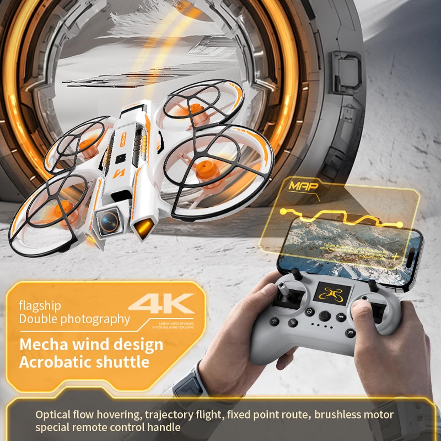 A21 PRO Drone, FPV Design, Unmanned Aerial Vehicle Airdrop, Brushless Motor, Optical Flow Localization, Active Obstacle Avoidance, 2 batteries. (Black-2 batteries)