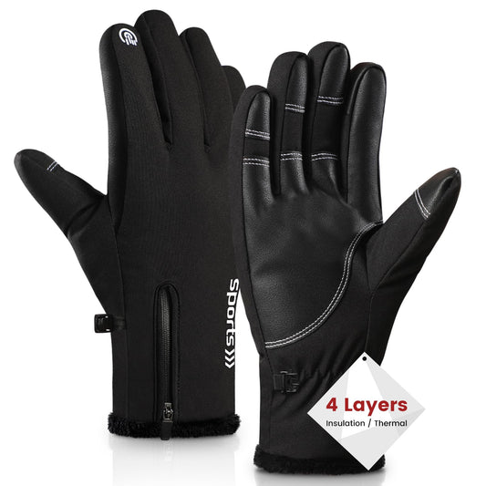 Trifabricy Ski Gloves - Waterproof Insulated Winter Gloves for Men and Women, Upgraded Touchscreen Snow Gloves for Cold Weather, Multi-Layer Warm Gloves for Skiing Snowbarding Driving - L