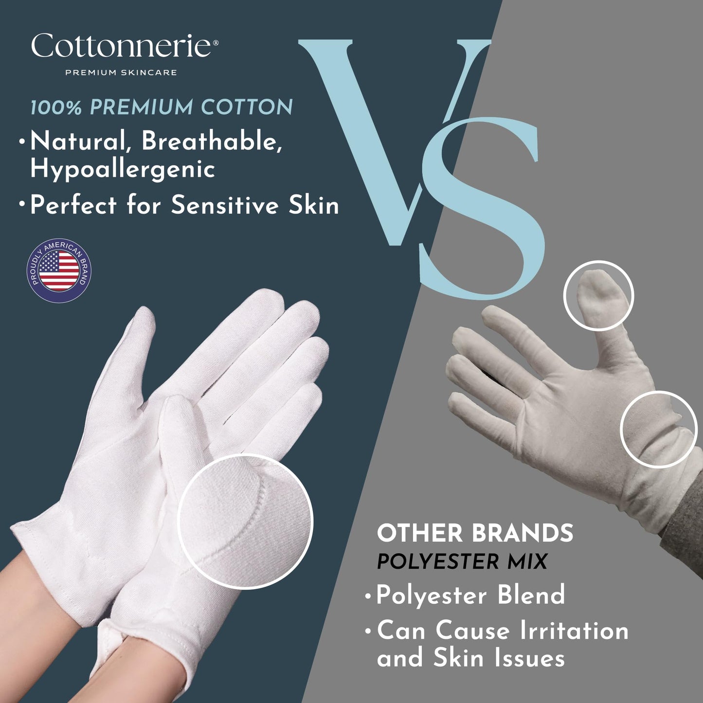 Gaxcoo Cottonnerie Cotton Gloves for Dry Hands Sleeping, Moisturizing Gloves Overnight, Hand Moisturizer Gloves, Moisture Gloves for Dry Hands Overnight, Sleeping Gloves, Eczema Gloves, X-Small 7 Pair