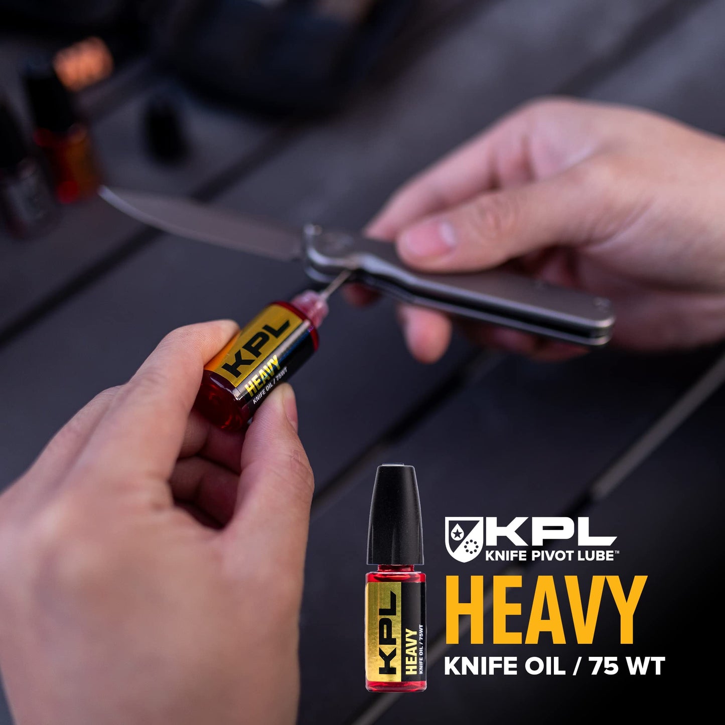 KNIFE PIVOT LUBE Heavy Knife Oil for Blades, Synthetic Pocket Knife Lubricant, Knife Honing Oil for Cleaning Knives, Knife Oil Lubricant for Blade Care, Precision Knife Oiler Bottle (75 Weight)