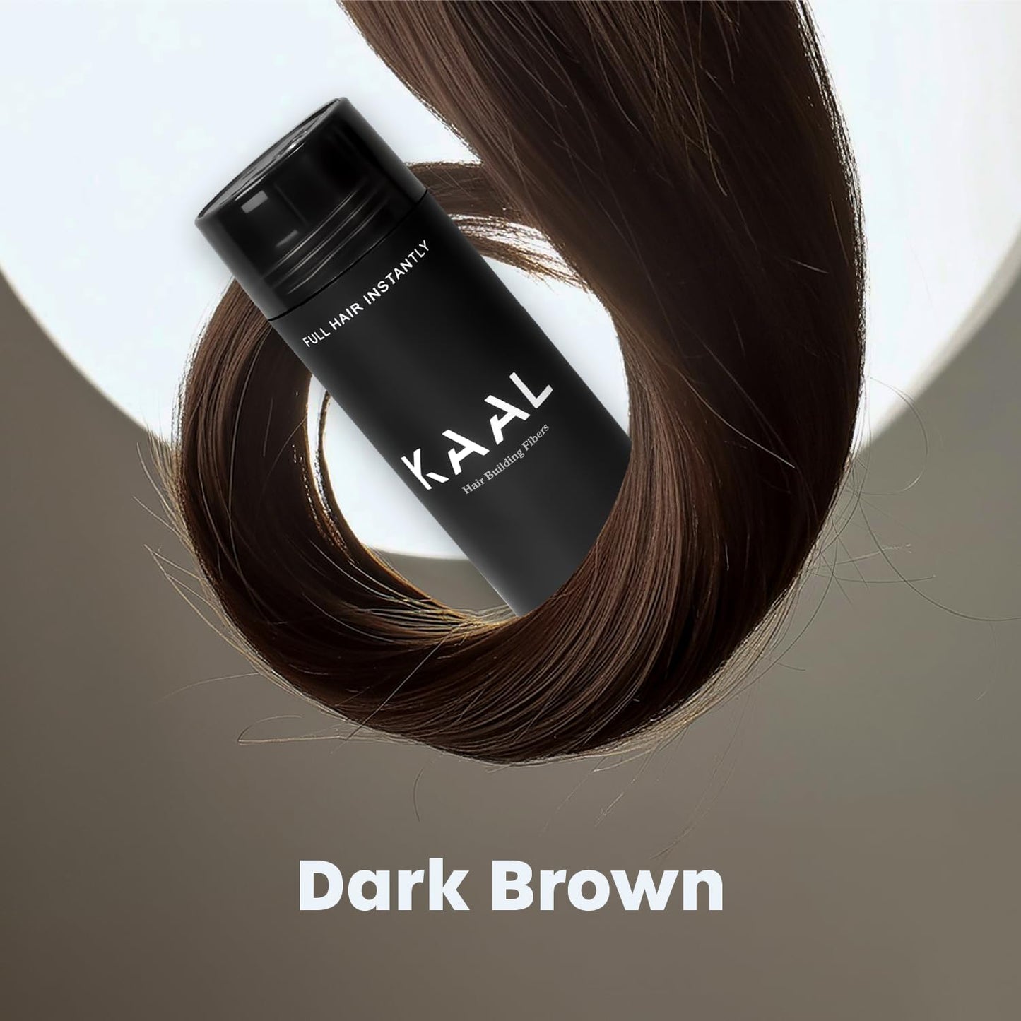KAAL Hair Fibers | Hair Powder - (27.5g, Dark Brown), Refillable Bottle Hair Filler for Thinning Areas - For Men and Women
