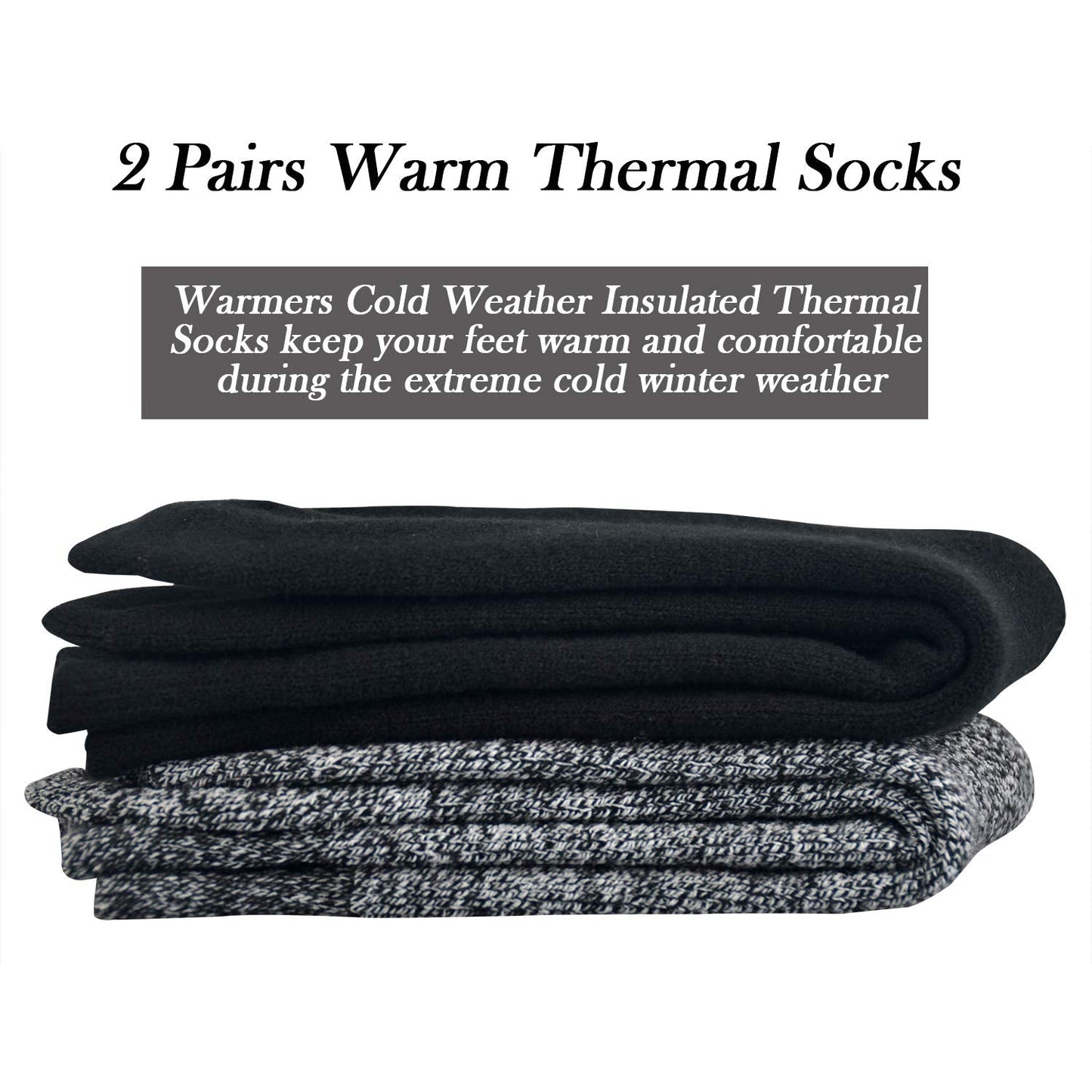 JORMATT 2 Pairs Mens Thick Thermal Socks Soft Insulated Heated Boot Warm Fleece Boot Socks Winter Cold Weather,Men Shoes Size 9-12