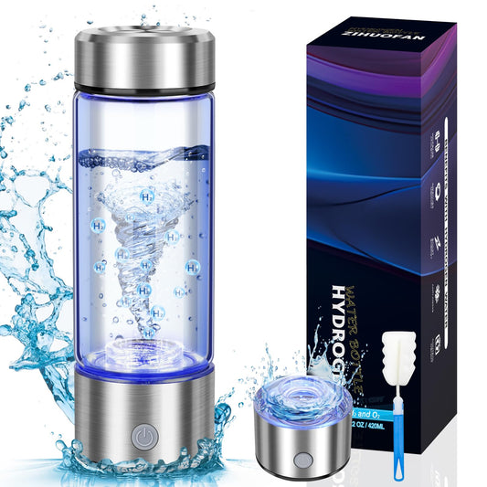 2025 New Hydrogen Water Generator Bottles, Portable Hydrogenated Water Bottle with SPE PEM Technology, 420ml Hydrogen Water Bottle Generator, Rechargeable Ionizer Machine for Home, Office, and Travel