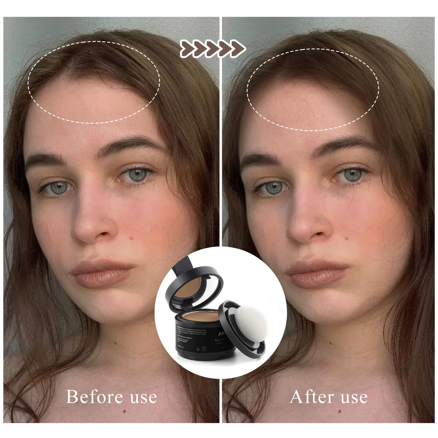 Afmicat Root Touch Up Powder, Hairline Powder for Thinning Hair, Instantly Cover Grey Hair, Root Cover Up for Women & Men, Bald Spots, Grooming, Beard Line (Brown, 0.14 Ounce (Pack of 1))