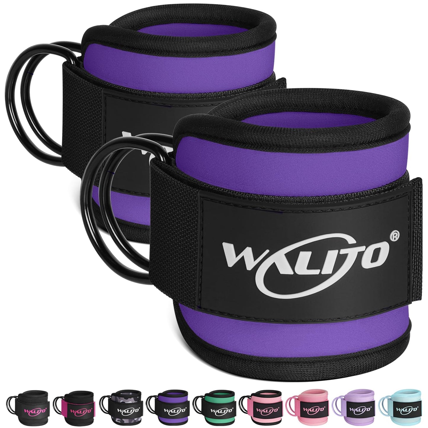WALITO Gym Ankle Straps for Working Out - Glute Ankle Cuff Kickback Strap, Gym Cable Machine Accessories for Women Glute Leg Extensions, Hip Abductors & Lower Body Exercises Equipment