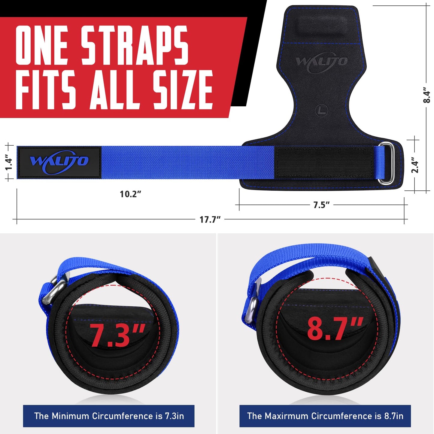 Walito Wrist Straps for Weightlifting - Double Layer Leather Lifting Straps for Gym Deadlift and Powerlifting, with Adjustable Neoprene Padded Wrist Wraps for Men/Women Weight Lifting