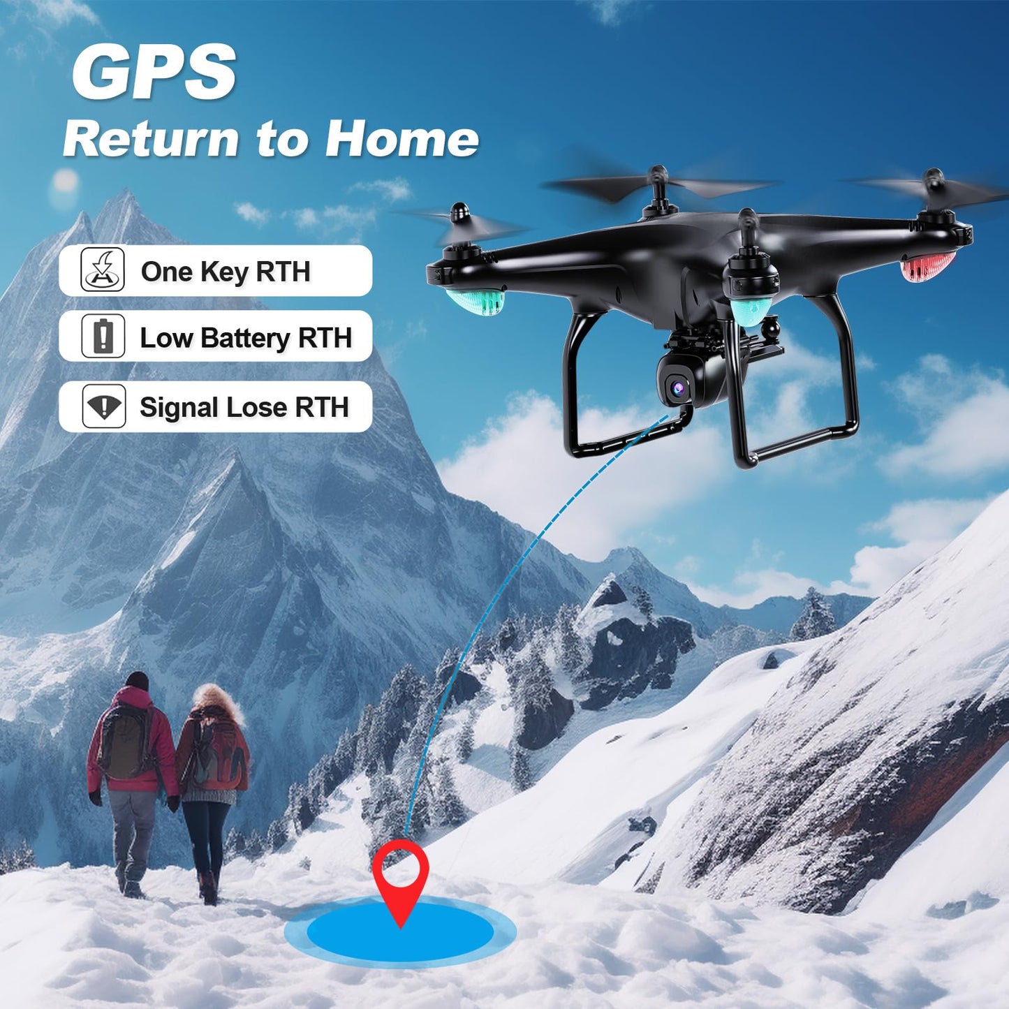 Cheerwing U88S GPS Drone with 4K Camera for Adults, 5G WiFi FPV Drone with Auto Return, Follow Me, Waypoint Fly, Voice Control