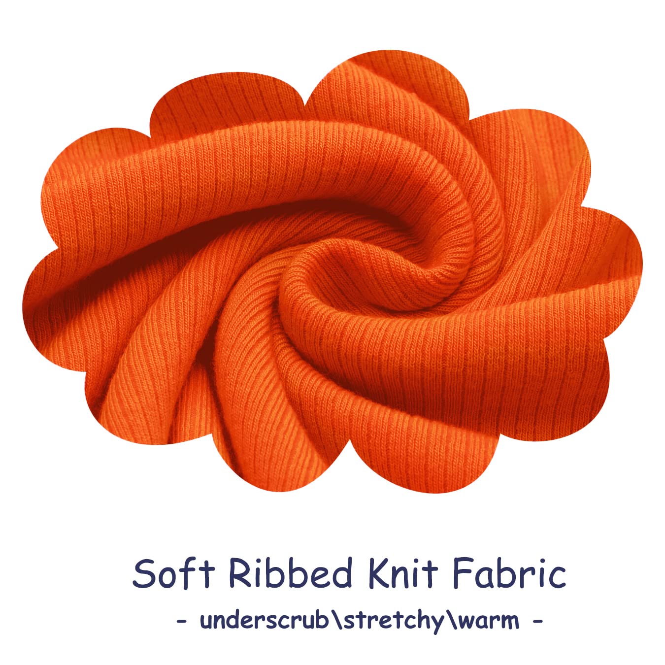 Thermal Mock Neck Women Tops(Orange,M)