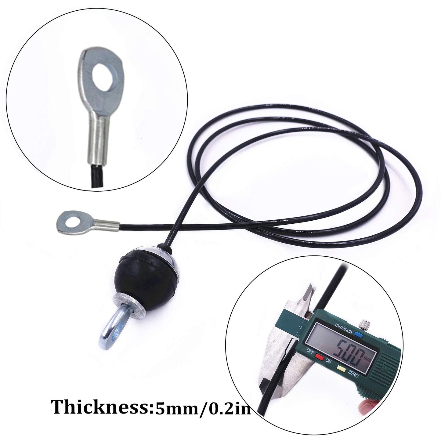 J Bryant Fitness Gym Replacement Cable Fitness Pulley Cable Thick 0.2inch/5mm Heavy Duty Steel Wire Rope for Home Gym Cable Pulley Attachments Machine Accessories (Type-B, 118")