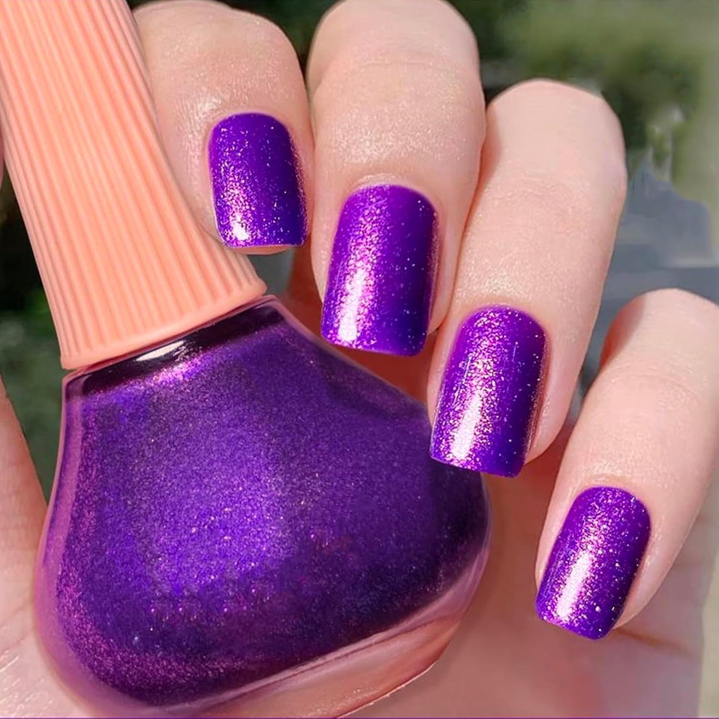 COSMOO Shimmer Nail Polish, 12ml Glitter Quick Dry Nail Lacquer for Nail Art Varnish, 0.41 fl oz