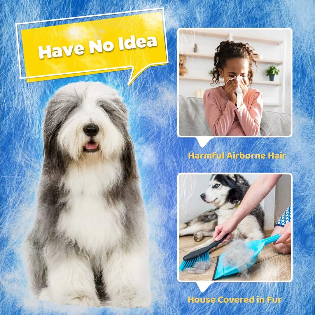 Clean Pet Hair Remover Glove Grooming & Massage Mitt with Enhanced Five-Finger Design, Gentle Deshedding for Dogs & Cats with Long or Short Fur, 1 Pack (Right-Hand), Blue