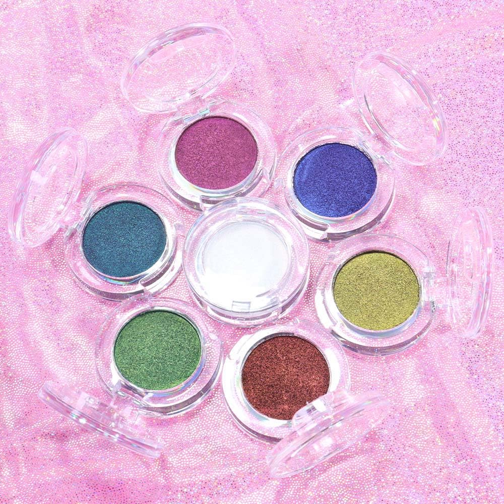 evpct Mermaid Chameleon Eyeshadow Palette Duochrome MultiChrome Makeup, White Gold Glitter Shimmer Loose Eyeshadow Palette High Pigments Chameleon Chrome Holographic Eyeshadow MultiChrome