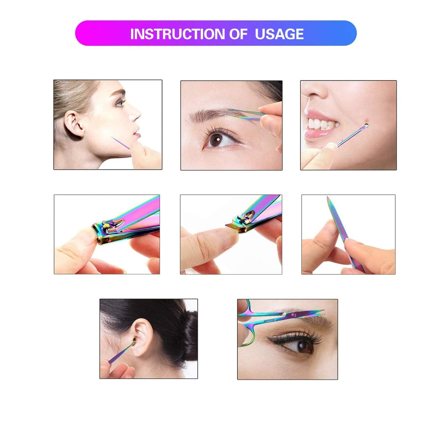AYALLEAA Manicure Set Nail Clippers Pedicure 8 Pieces Stainless Steel Manicure Kit Professional Grooming Care Tools Nose Hair Scissors Nail File...The Best Gift with Luxurious Case