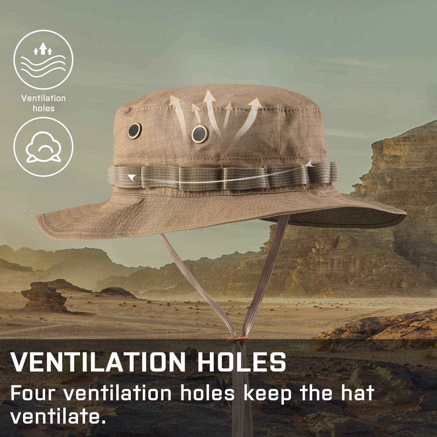 GLORYFIRE Boonie Hat Military Tactical Boonie Hats for Men Women Hunting Fishing Outdoor Tan