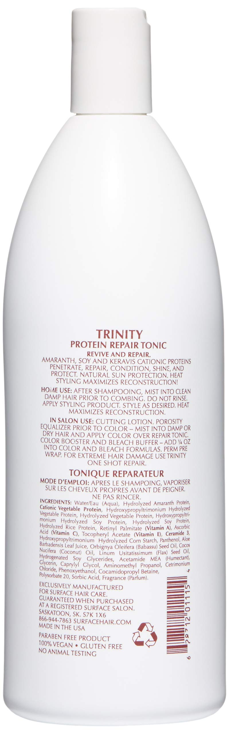Surface Hair - Trinity Color Care One Shot Protein Repair Tonic– Cleansing, Shine, and Volume for Color Treated Hair - 32 fl oz